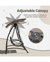 Adjustable Canopy Patio Swing with Steel Frame