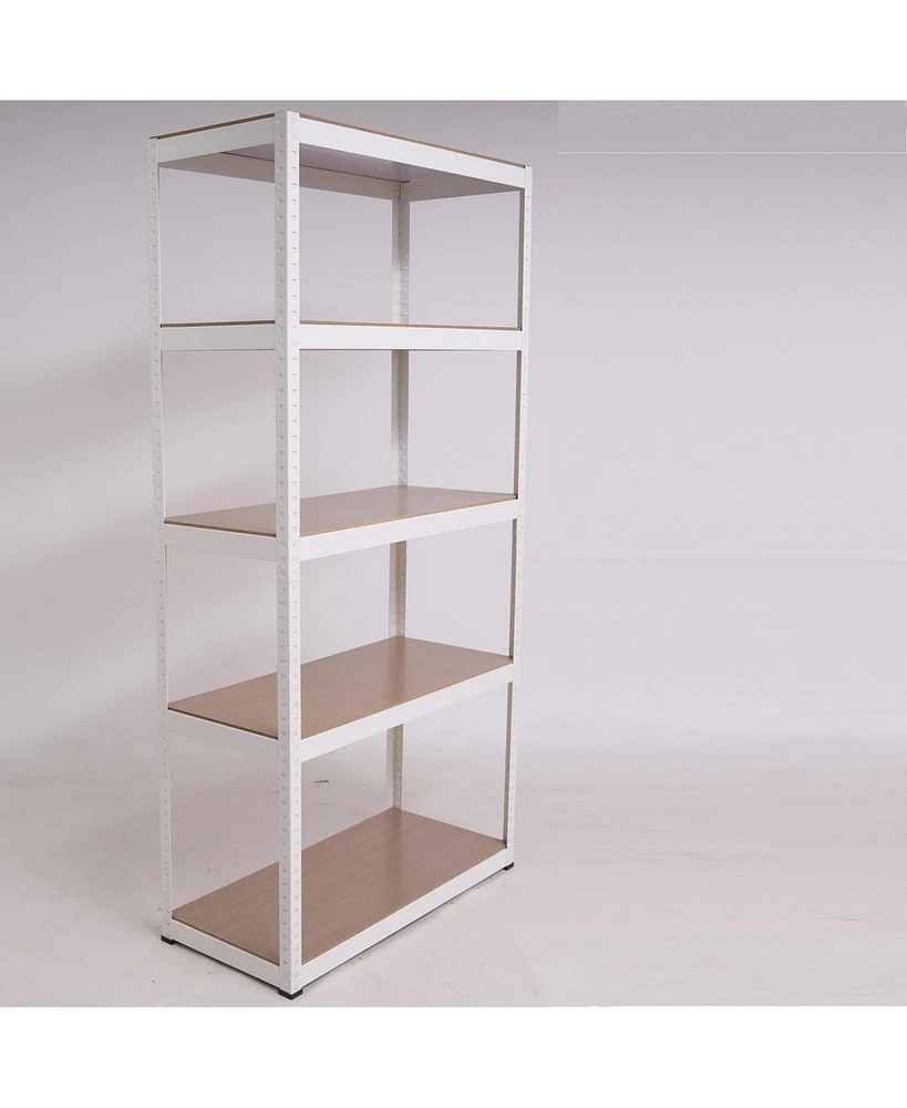 Simplie Fun Adjustable 5 Tier Metal Storage Shelves - 23.6" x 15.7" x 47.2" White