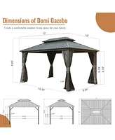 Streamdale Furniture 10' X 12' Hardtop Gazebo, Aluminum Metal Gazebo