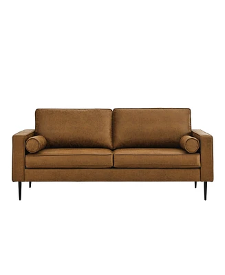 Simplie Fun Mid Century Modern Brown Couch with High-Tech Fabric