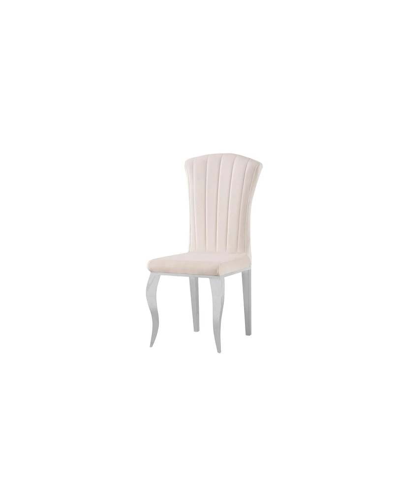 Simplie Fun Dining Chairs White Silver