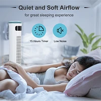 Simple Deluxe Mist Tower Fan, 12 Speeds & 3 Modes Settings Standing Fan, 15 Hour Timing