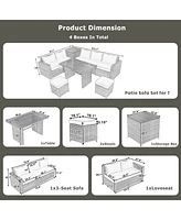 Streamdale Furniture Outdoor 6-Piece All Weather Pe Rattan Sofa Set, Garden Patio Wicker Sectional Furniture Set