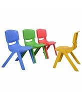 Slickblue 4-pack Colorful Stackable Plastic Children Chairs