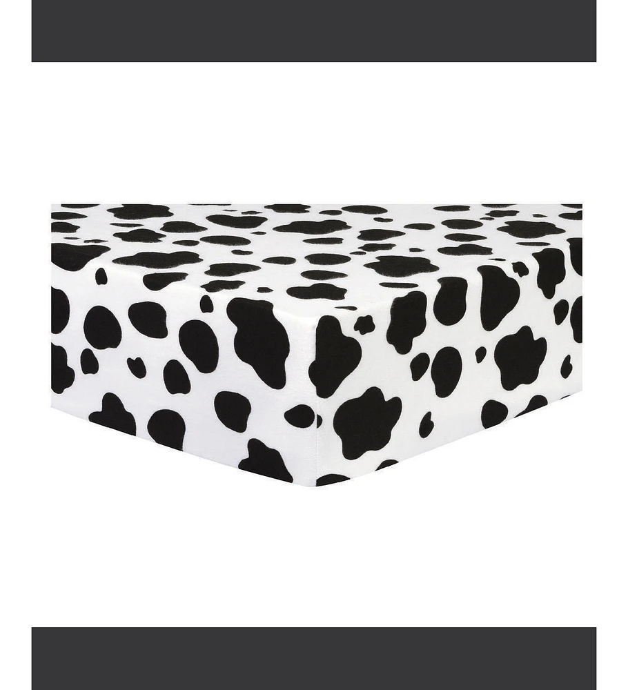 Trend Lab Cow Print Flannel Fitted Crib Sheet by