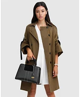 Belle & Bloom Women's Russian Romance Oversized Trench Coat - Military