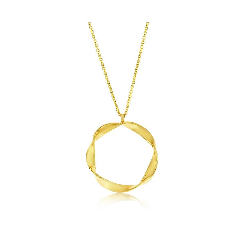 Simona Gold Plated Over Sterling Silver Circle Twist Necklace