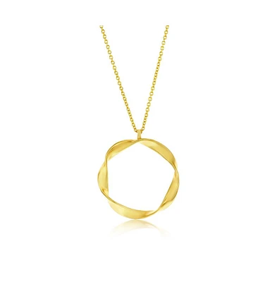 Simona Gold Plated Over Sterling Silver Circle Twist Necklace