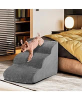 Slickblue 3-Tier Non-Slip Dog Steps with High-Density Sponge and Silicone Paw Prints