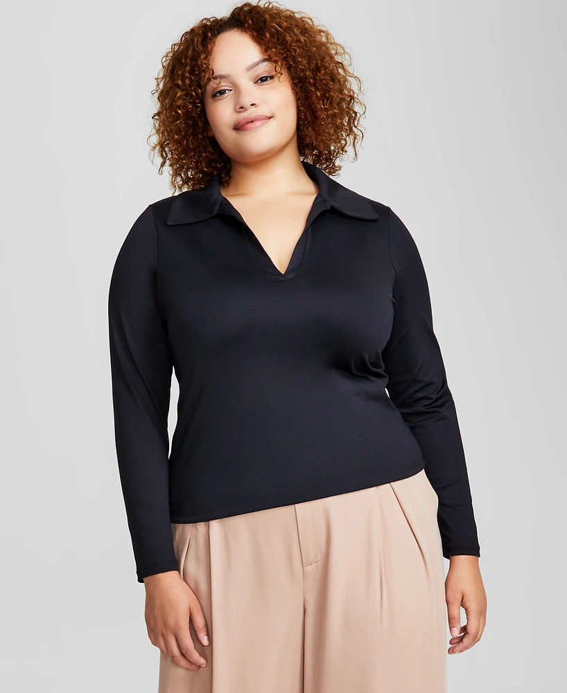 And Now This Trendy Plus Venus Long-Sleeve Top, Created for Macy's