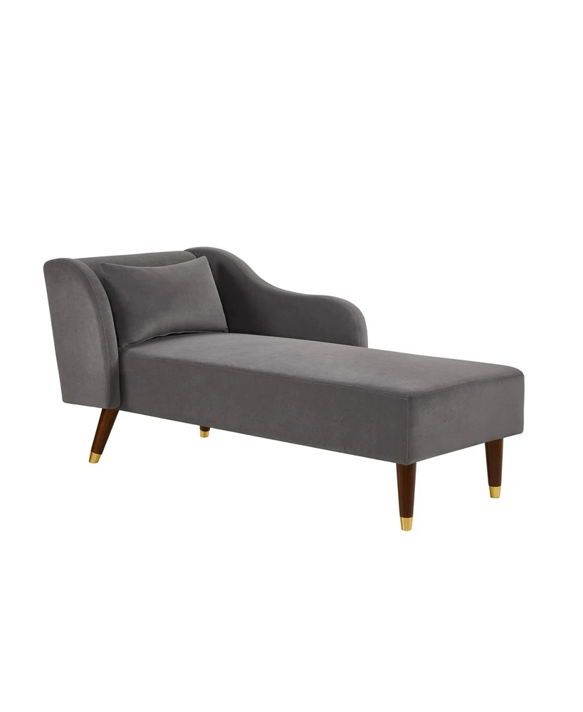 Simplie Fun Modern Chaise Lounge Chair Velvet Upholstery