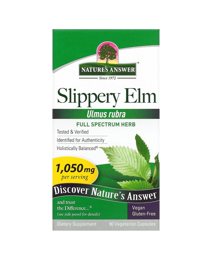 Nature's Answer Slippery Elm 1 050 mg - 90 Vegetarian Capsules (350 mg per Capsule) - Assorted Pre