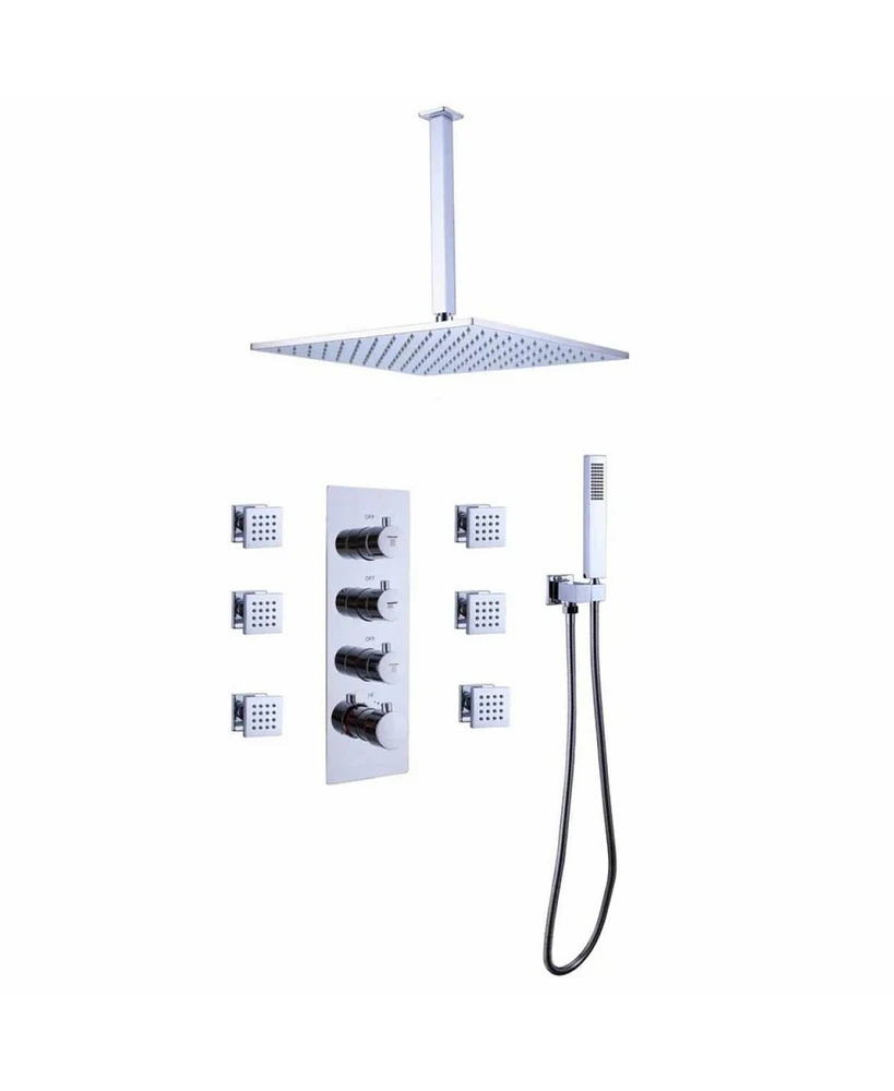 Streamdale Furniture Luxury Thermostatic Mixer Shower System Combo Set Shower Head And Handshower