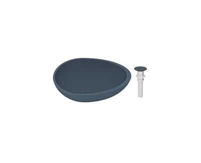 Casainc 15.35'' Concrete Oval Bathroom Sink