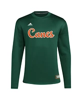 Adidas Men's Miami Hurricanes Reverse Retro Baseball Script Pullover Sweatshirt