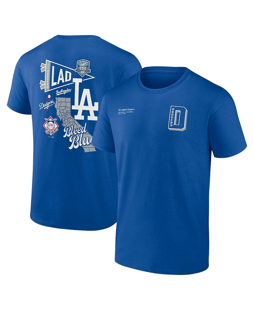 Fanatics Men's Royal Los Angeles Dodgers Split Zone T-Shirt