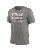 Nike Men's Heather Charcoal Philadelphia Phillies Cooperstown Collection Local Stack Tri-Blend T-Shirt