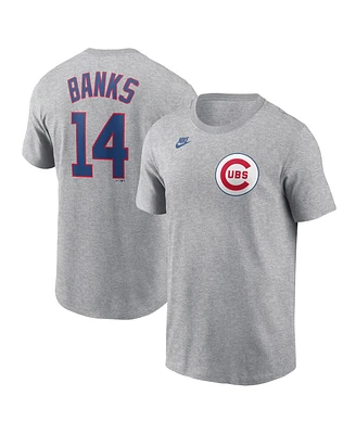 Nike Men's Ernie Banks Heather Chicago Cubs Cooperstown Collection Fuse Name Number T-Shirt