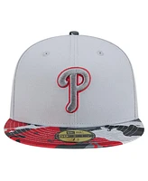 New Era Men's Gray Philadelphia Phillies Active Team Camo 59FIFTY Fitted Hat