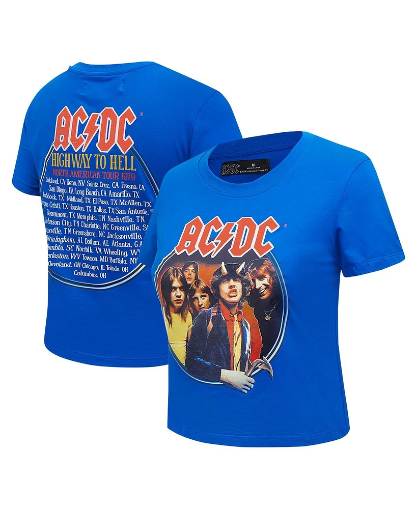 Freeze Max Women's Royal Ac/Dc Highway to Tour 1979 Baby Doll Cropped T-Shirt