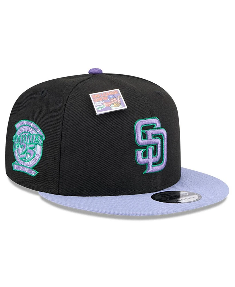 New Era Men's Black/Purple San Diego Padres Grape Big League Chew Flavor Pack 9FIFTY Snapback Hat