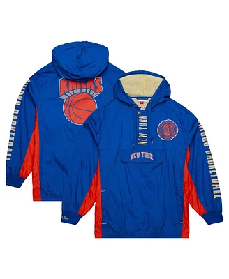 Mitchell Ness Men's New York Knicks Big Tall Hardwood Classics Team Og 2.0 Anorak Hoodie Quarter-Zip Windbreaker Jacket