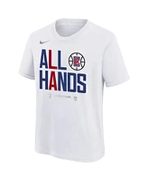 Nike Big Boys and Girls White La Clippers 2024 Nba Playoffs Mantra T-Shirt