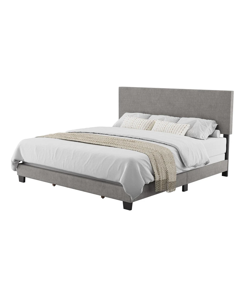 Amber & Emily Upholstered Modern King Bed