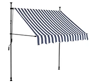 vidaXL Manual Retractable Awning with Led 78.7