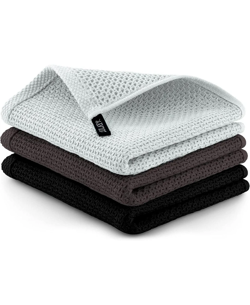 Zulay Kitchen Waffle Weave Kitchen Towels 3 Pc.