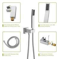 Ceiling Shower Set - 10 Inch Square Shower Set, Dual Shower Heads, Chrome