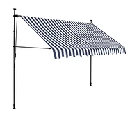 vidaXL Manual Retractable Awning with Led 118.1