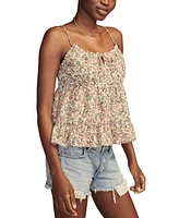 Lucky Brand Women's Floral-Print Tie-Front Swing Camisole