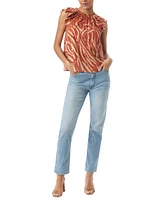 Sam Edelman Women's Baeley Printed Flutter-Sleeve Top - Picante