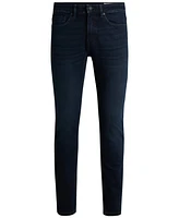 Boss by Hugo Men's Blue-Black Soft-Motion Slim-Fit Jeans