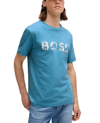 Boss by Hugo Boss Men's Logo Print Cotton-Jersey T-Shirt