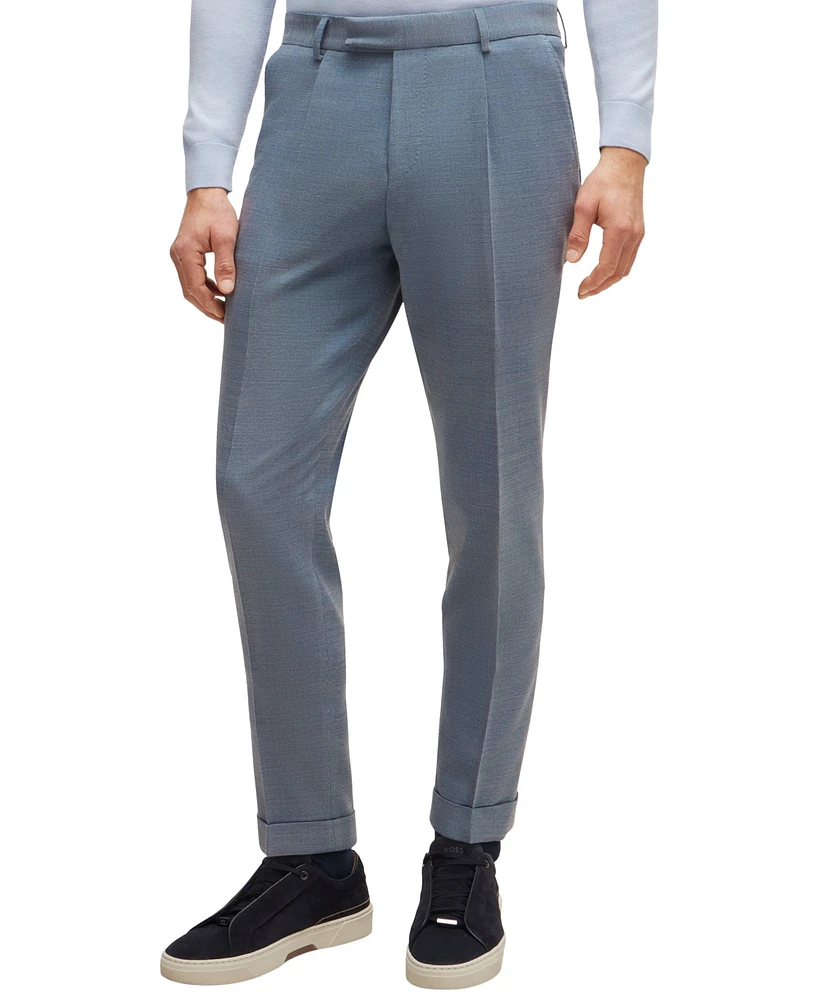 Boss by Hugo Men's Micro-Patterned Wool Blend Slim-Fit Suit