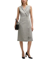 Boss by Hugo Women's Checked Crepe Wrap-Front Dress