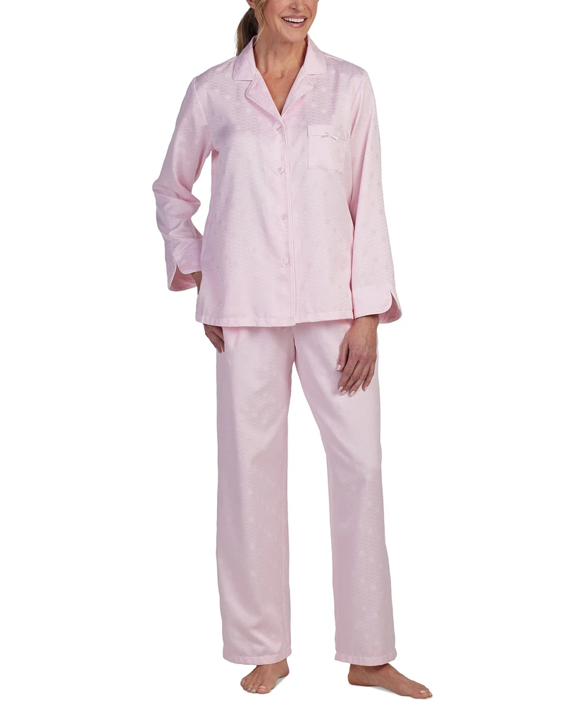 Miss Elaine Women's 2-Pc. Notched-Collar Pajamas Set