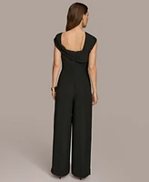 Donna Karan Women's Twist-Neck Wide-Leg Jumpsuit