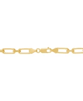 Italian Silver Men's Square Rolo Link 22" Chain Necklace in 18K Gold-Plated Sterling Silver