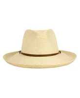 Angela & William Straw Fedora Sun Hat with Chin Cord