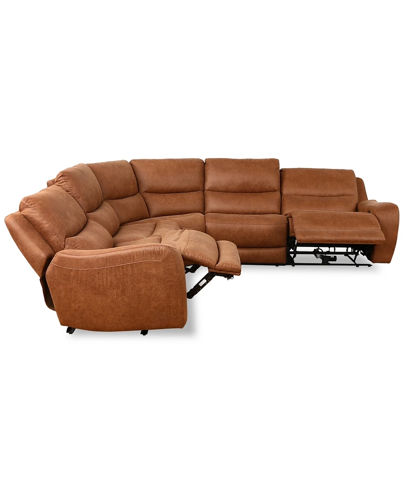 Tanico 5-Pc. Modular Sectional with 2 Power Motion Chairs