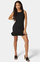 Bebe Women's Mock Neck Sleeveless Rib Dress