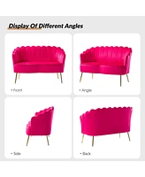 Hulala Home Xabier Contemporary 50.2" Loveseat with Flower Shaped Back