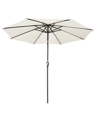 9ft Solar Led Patio Umbrella Outdoor Yard Parasol Pool Sunshade Tilt with Crank