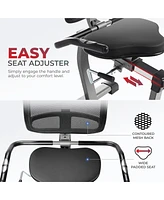 Sunny Health & Fitness Elite Recumbent Cross Trainer & Elliptical Machine with 12-Level Magnetic Resistance, Easy Adjust Seat & Exclusive SunnyFit App