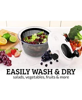 Zulay Kitchen Manual Salad Spinner With Secure Lid Lock & Rotary Handle