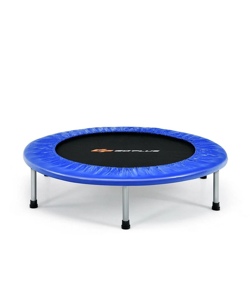 Slickblue 38 Inch Mini Folding Trampoline Portable Leisure Fitness Backboard