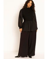 Eloquii Plus Twofer Sweater With Chiffon